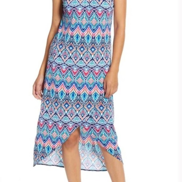 Tommy Bahama Prima Peacock Midi Dress Blue Island - Picture 2 of 5